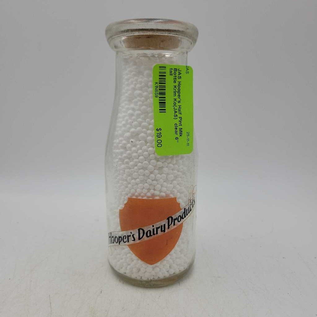 Hooper's Half Pint Milk Bottle Krim Ko(JAS)