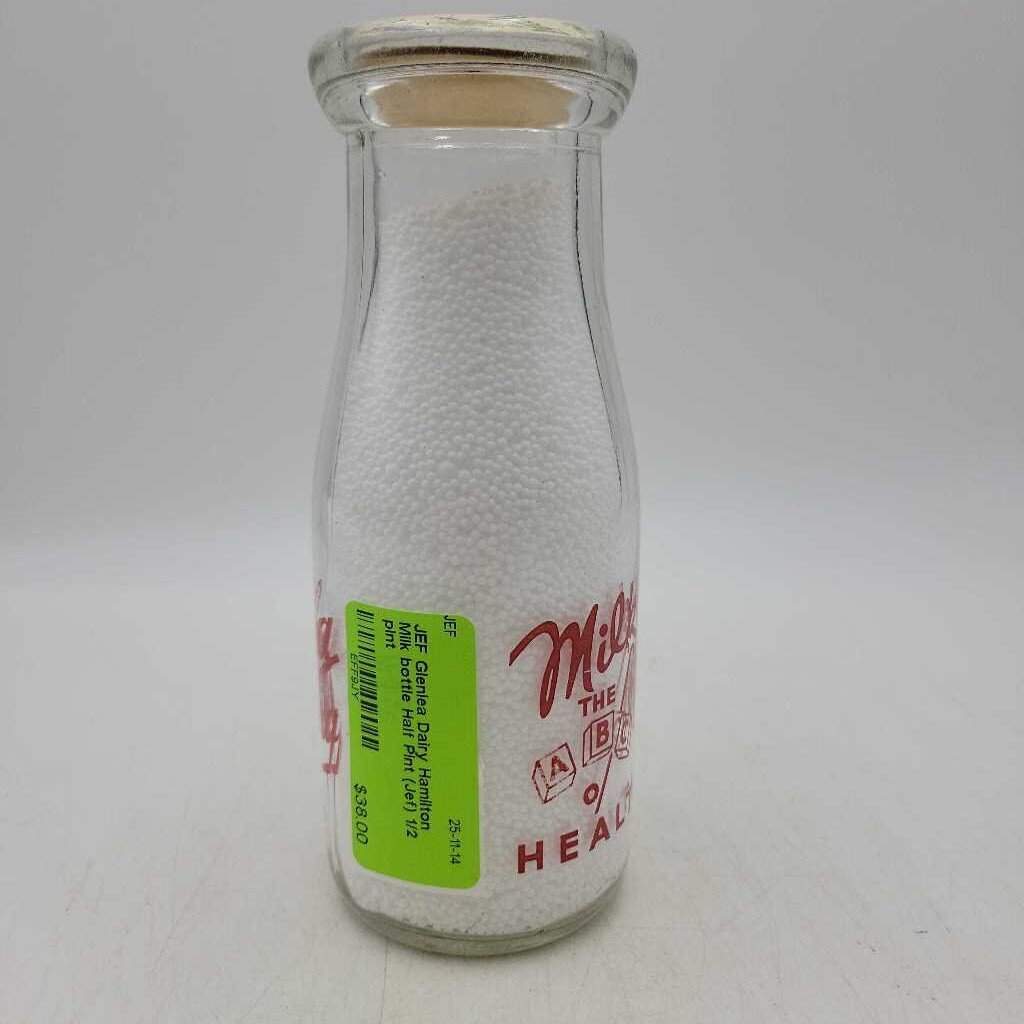 Glenlea Dairy Hamilton Milk bottle Half Pint (Jef)