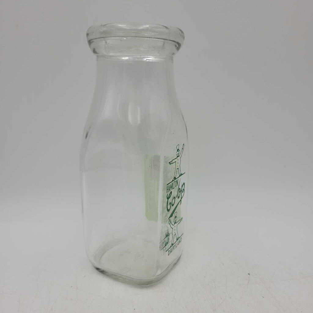 Hamilton Co Op half Pint Milk Bottle Dairyland Hamilton (Jef)