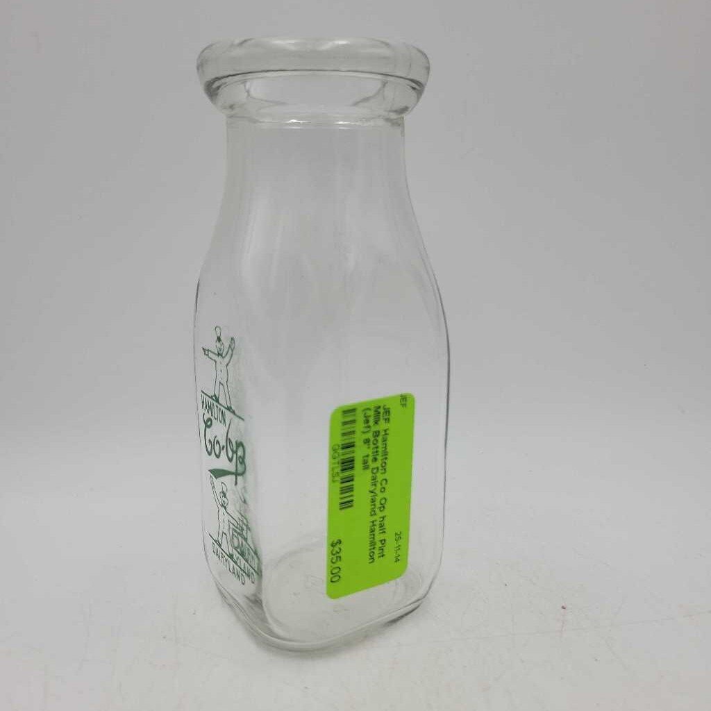 Hamilton Co Op half Pint Milk Bottle Dairyland Hamilton (Jef)