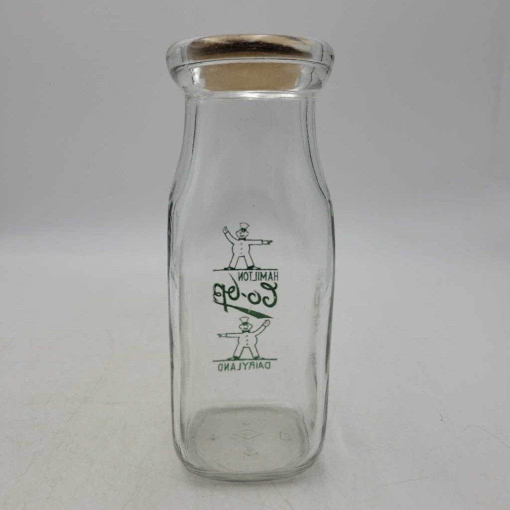 Hamilton Co Op half Pint Milk Bottle Dairyland Hamilton (Jef)
