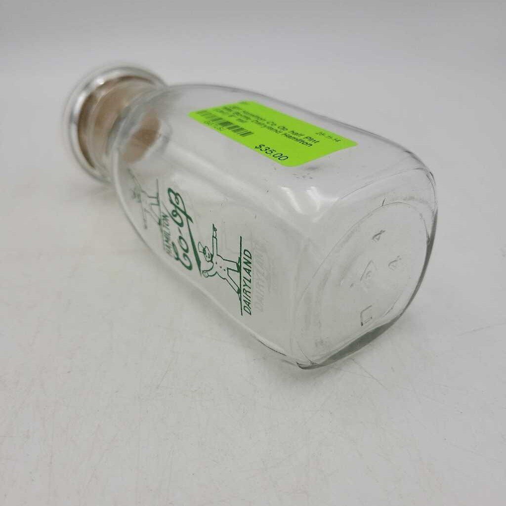 Hamilton Co Op half Pint Milk Bottle Dairyland Hamilton (Jef)