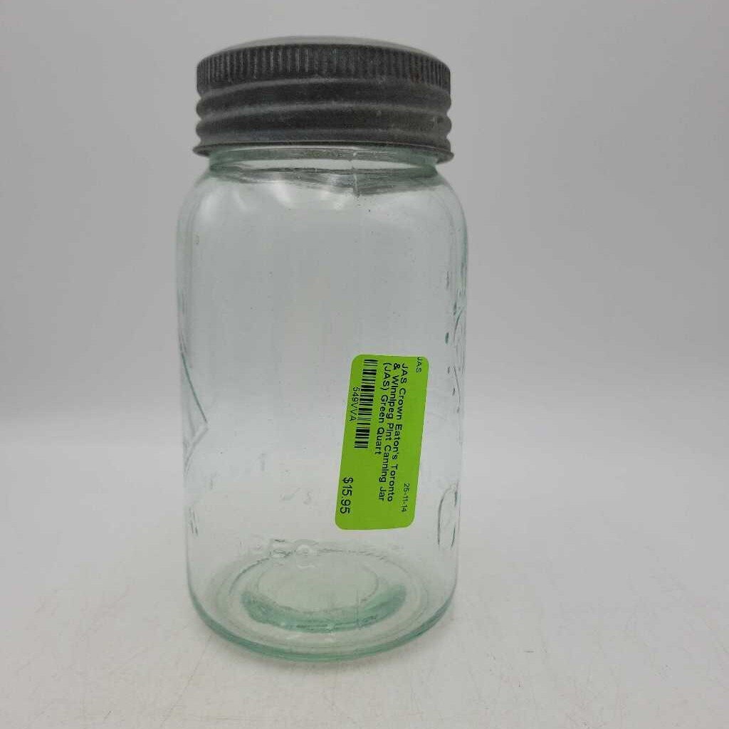 Crown Eaton's Toronto & Winnipeg Pint Canning Jar (JAS)