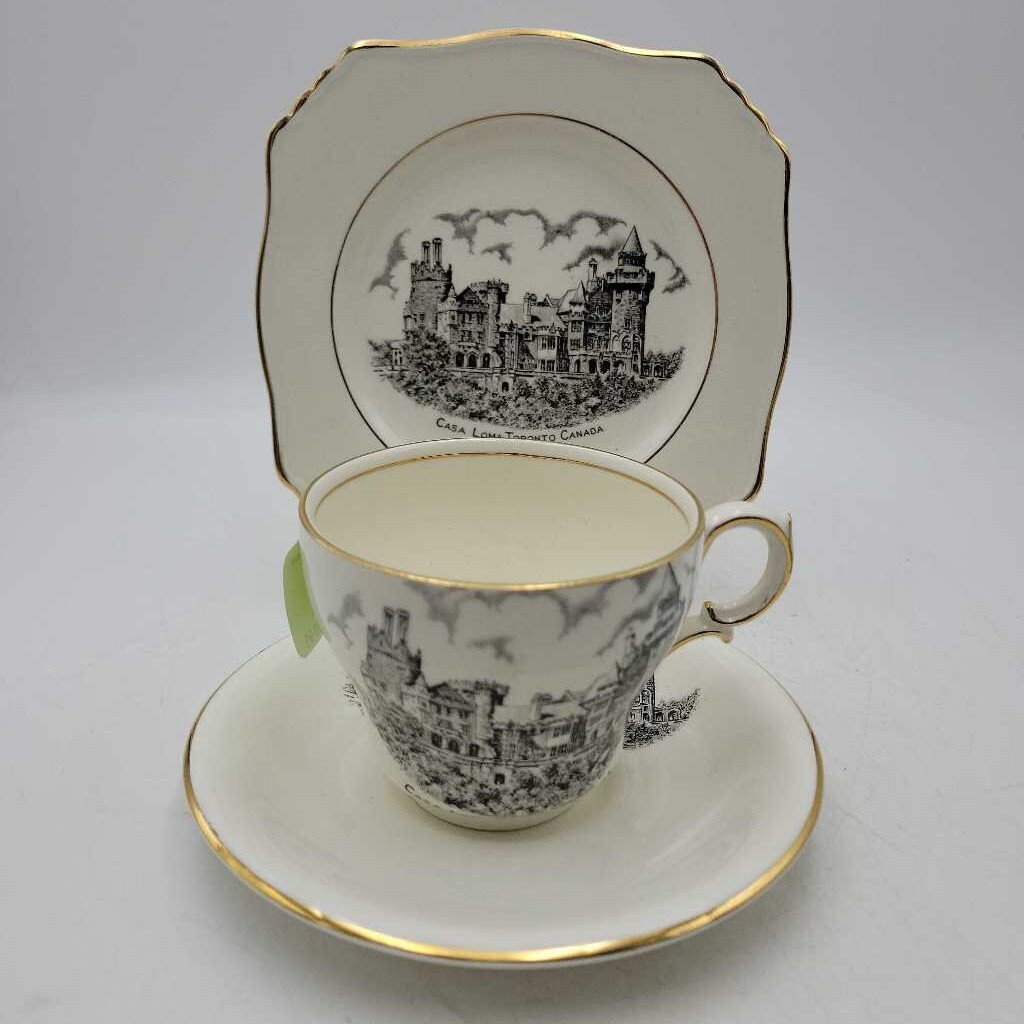 Casa Loma Royal Winton 3 piece set (JAS) saucer has hairline crack