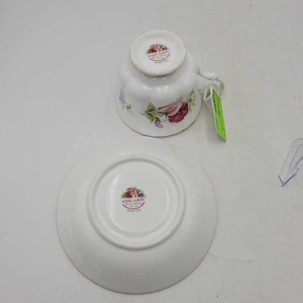 Royal Albert April Cup and Saucer (DEB) sweet pea