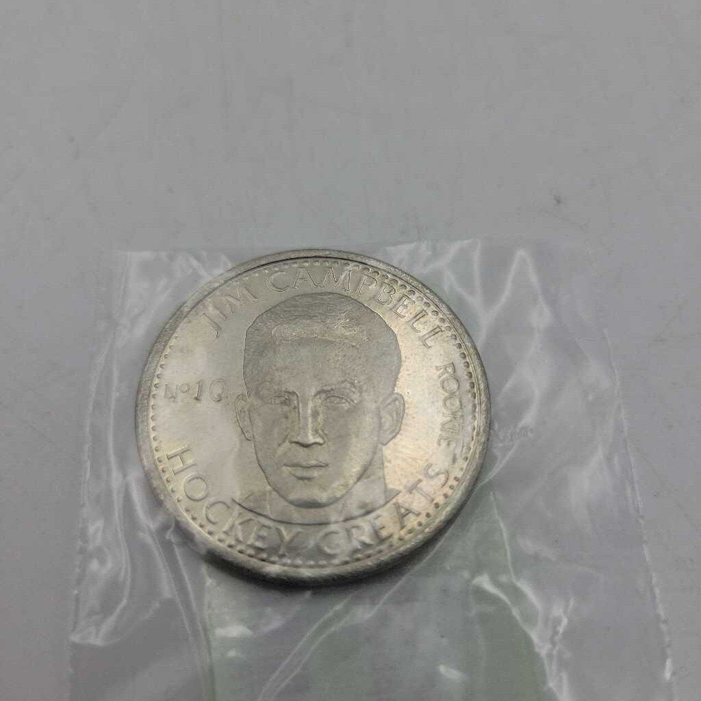 1996 Hockey Greats Coin Jim Campbell (JAS)