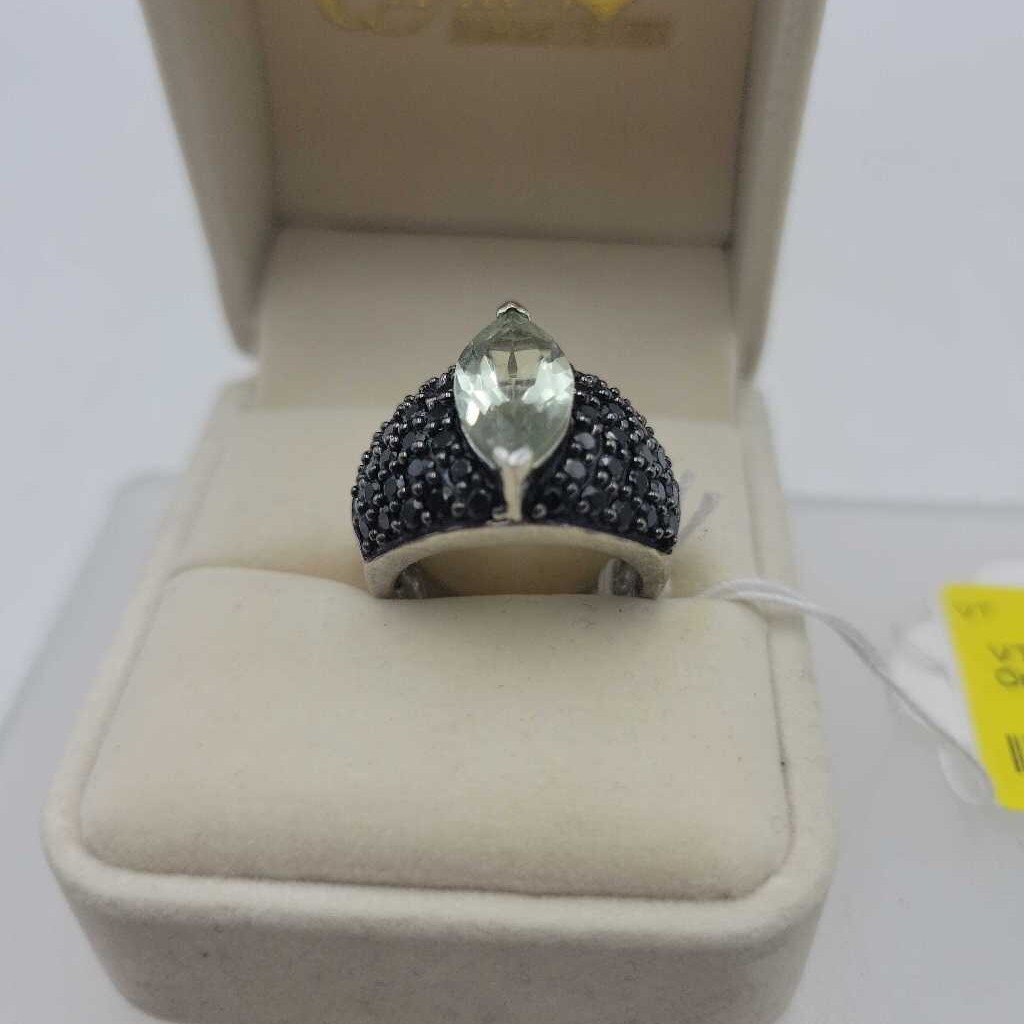 Sterling Spinel & Black Onyx Ring - 13403 (VT)