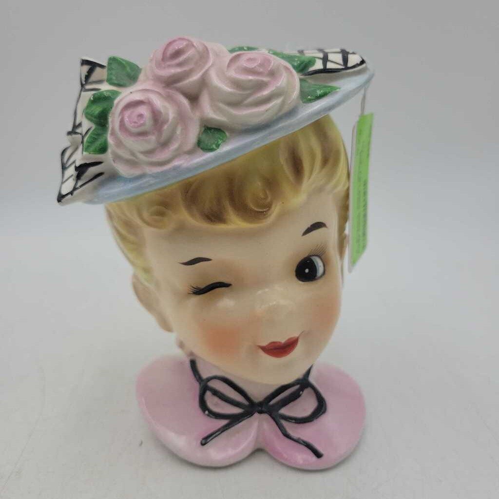 Enesco Japan Winking Lady head vase (JL)