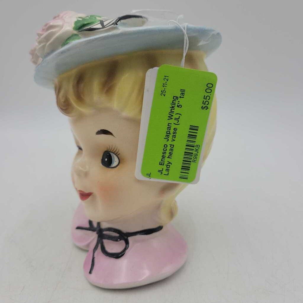 Enesco Japan Winking Lady head vase (JL)
