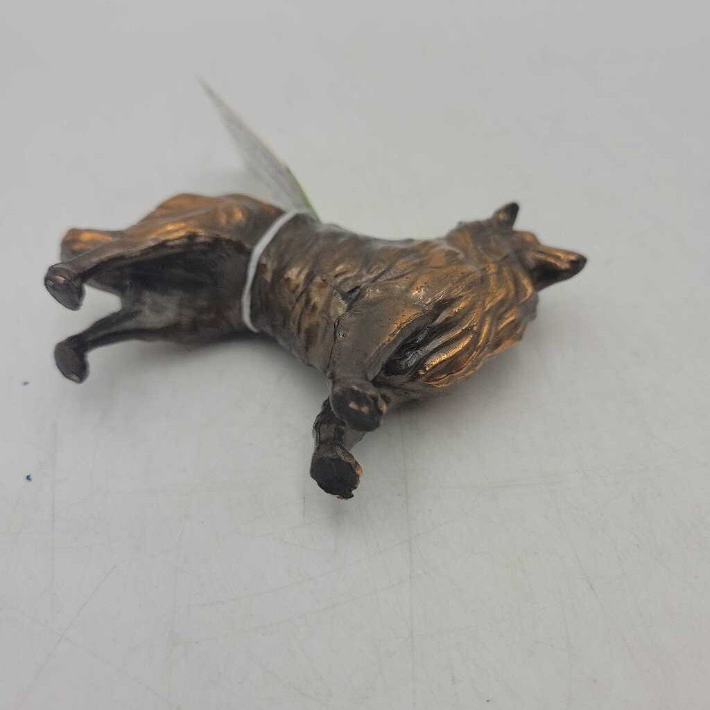 "Trophy Craft" Copper/Bronze Collie dog Figurine (JL)
