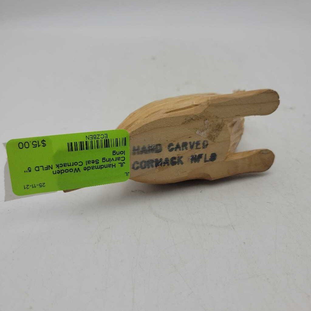 Handmade Wooden Carving Seal Cornack NFLD