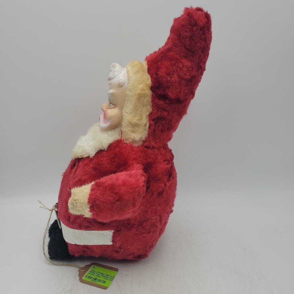 Vintage 1950's Bijou Roily Poly Rubber-Faced Plush Santa (New York) (SAL)