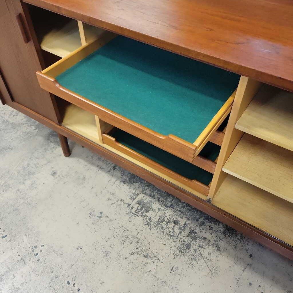 HB2 Danish Mid Century Modern Teak Tambour Credenza