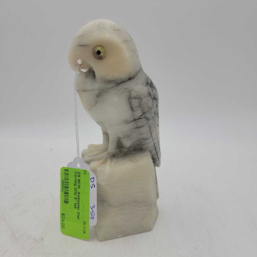 MCM Alabaster Owl Carving (DS)