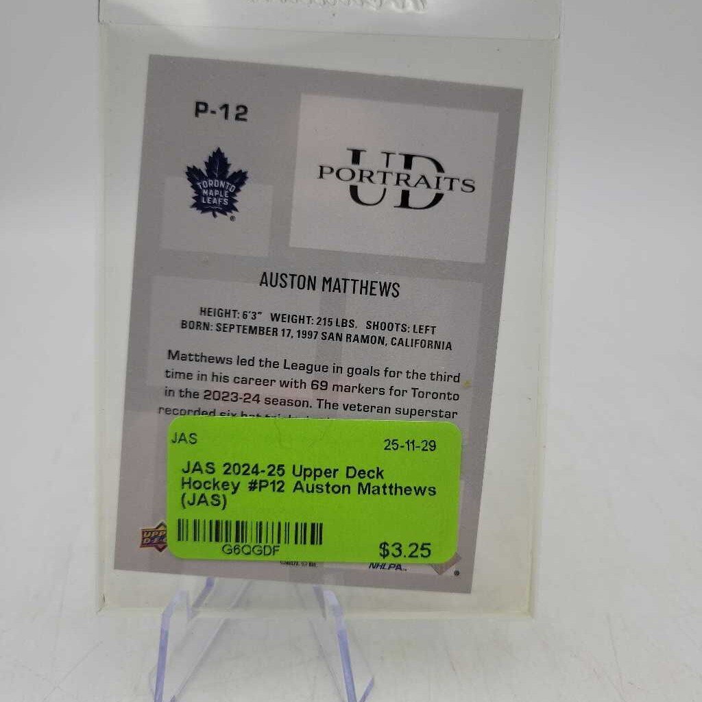 2024-25 Upper Deck Hockey #P12 Auston Matthews (JAS)