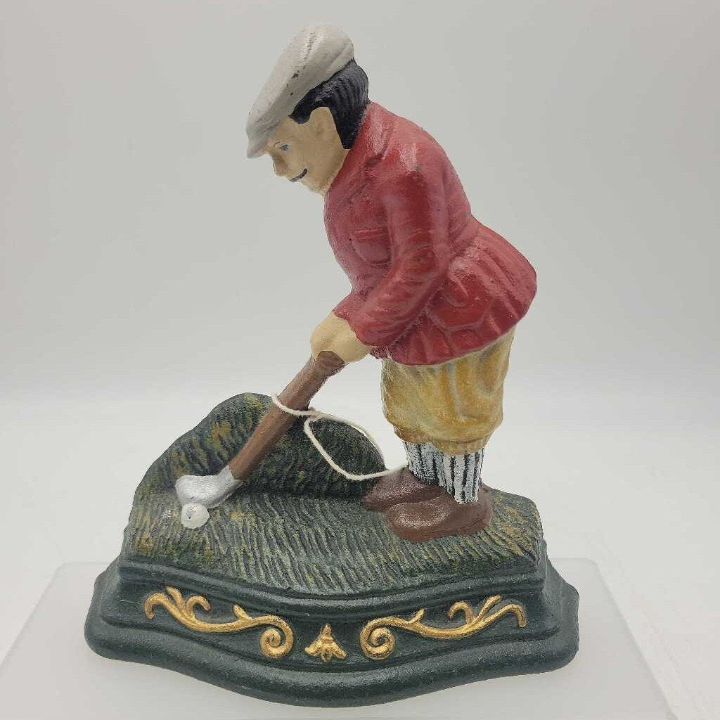 Golfer Door Stop Cast Iron (YVO) (512)