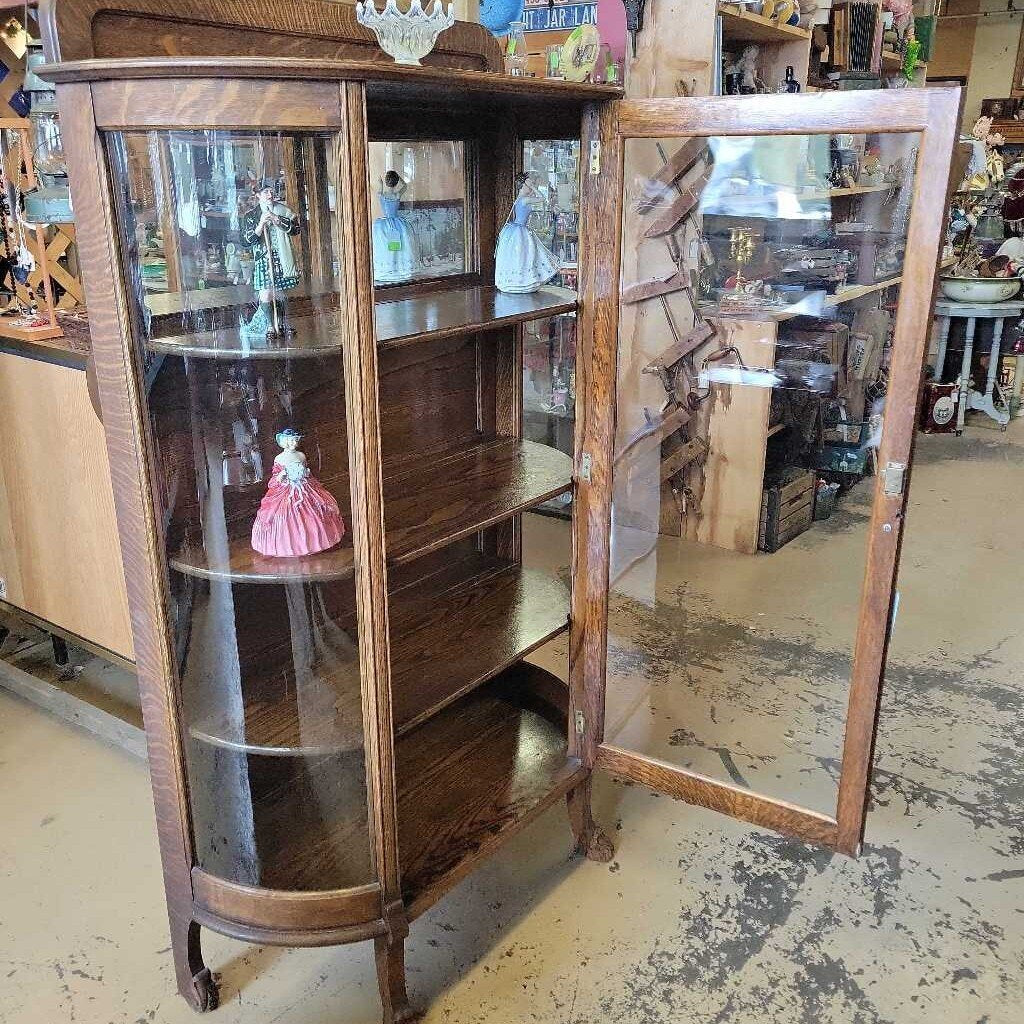 Antique Bow front China Cabinet (NS) 606