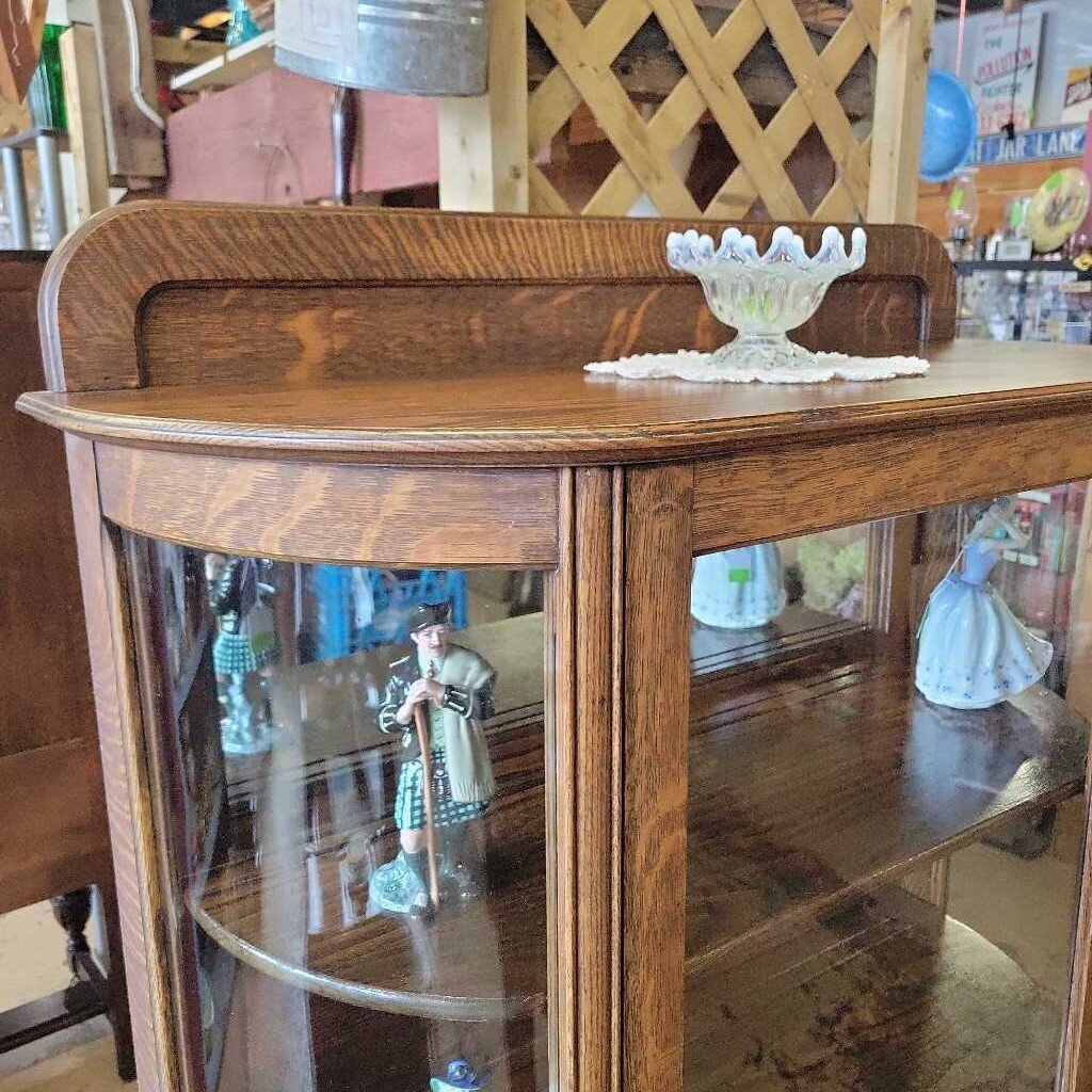 Antique Bow front China Cabinet (NS) 606