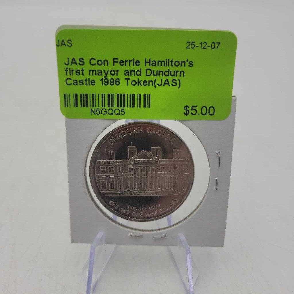 Colin Ferrie Hamilton's first mayor and Dundurn Castle 1996 Token(JAS)