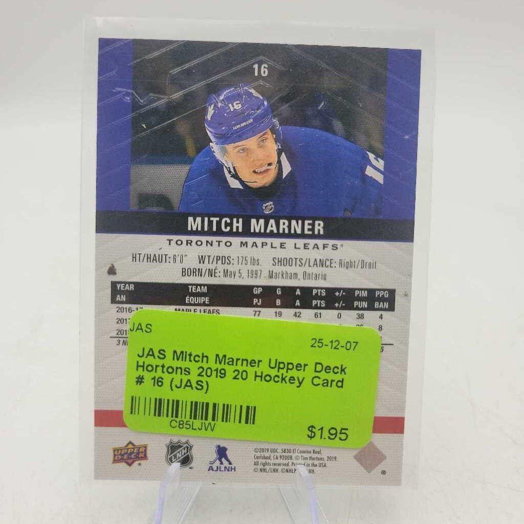Mitch Marner Upper Deck Hortons 2019 20 Hockey Card # 16 (JAS)