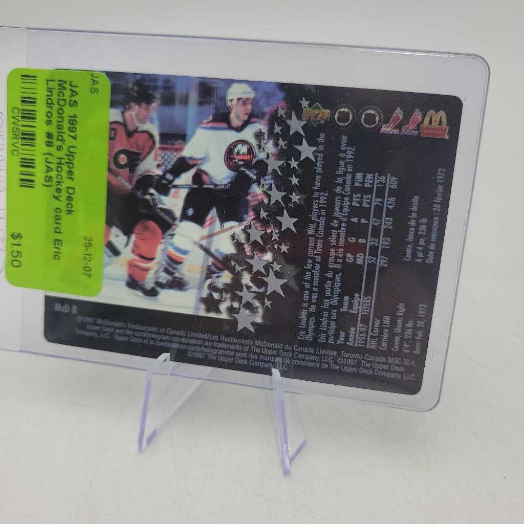 1997 Upper Deck McDonald's Hockey card Eric Lindros #8 (JAS)