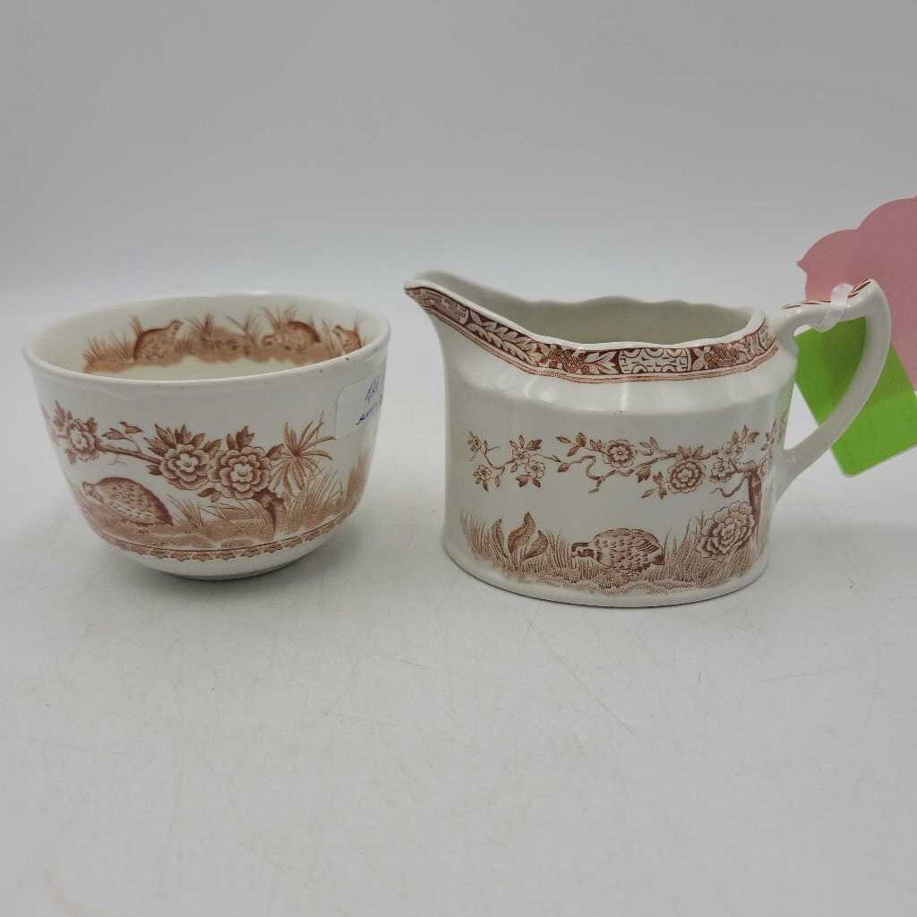 Furnivals Quail Cream and Sugar made in England Pitcher (TRE)