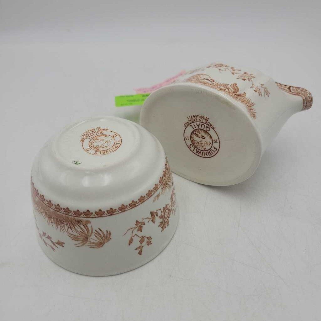 Furnivals Quail Cream and Sugar made in England Pitcher (TRE)