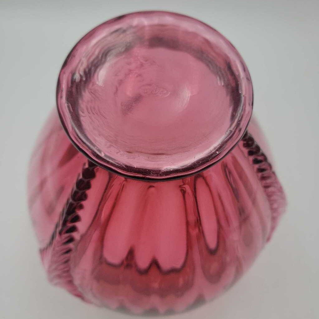 Fenton Cranberry Glass vase (DS) 3485