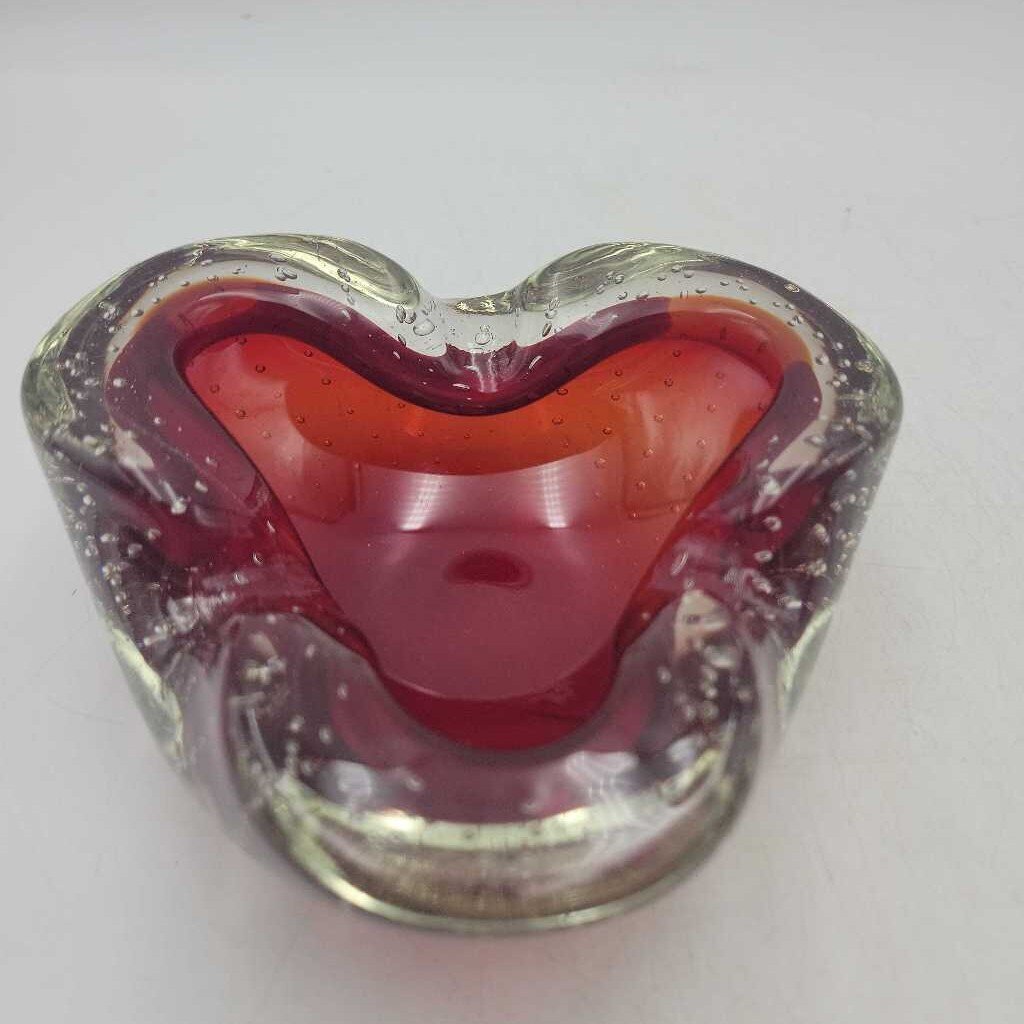 Beautiful art glass bubble bowl ashtray (KAR)
