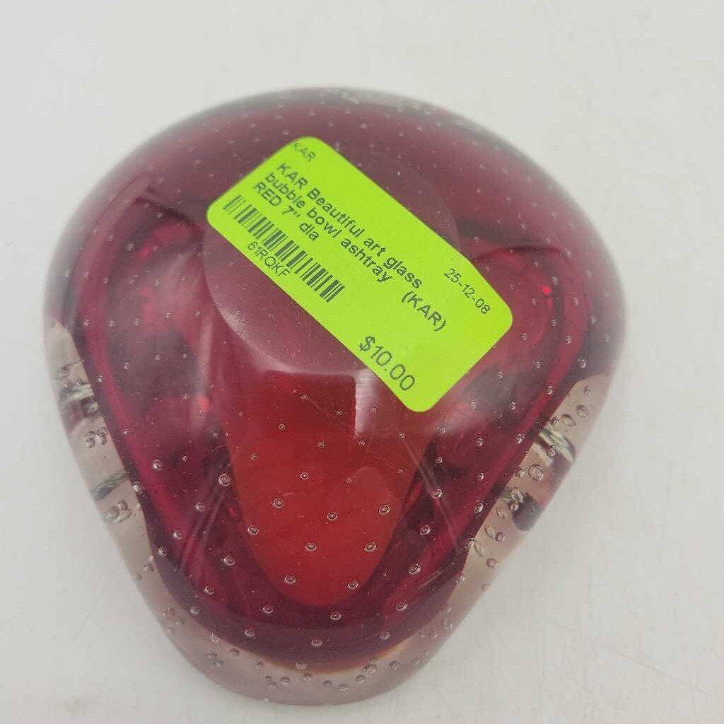 Beautiful art glass bubble bowl ashtray (KAR)