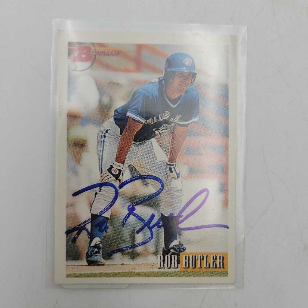 Blue Jays baseball player card signed Rob Butler
