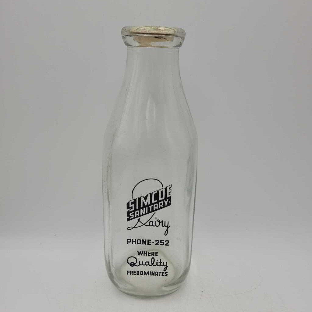 Simcoe Sanitary Dairy Quart Milk Bottle (JAS)