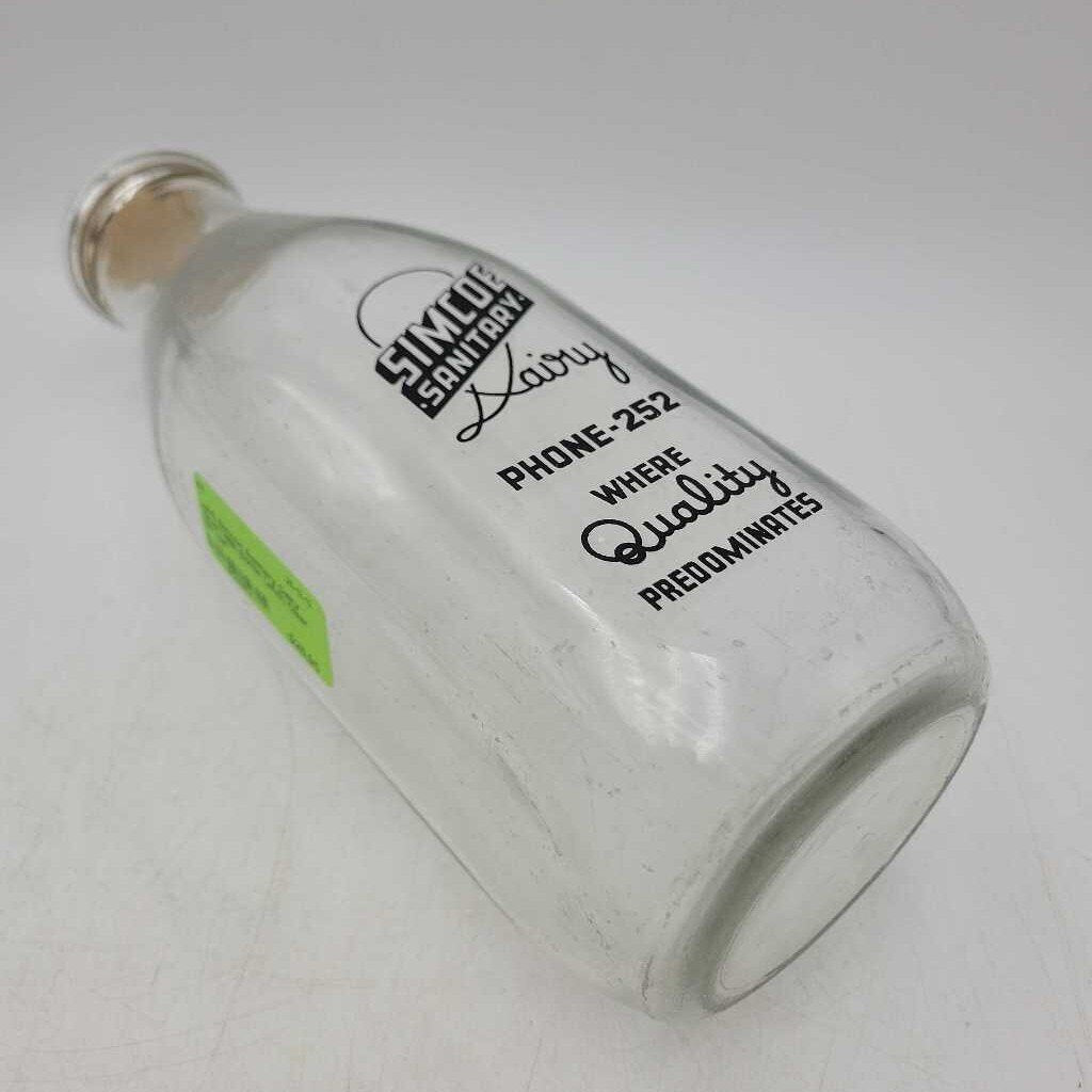Simcoe Sanitary Dairy Quart Milk Bottle (JAS)