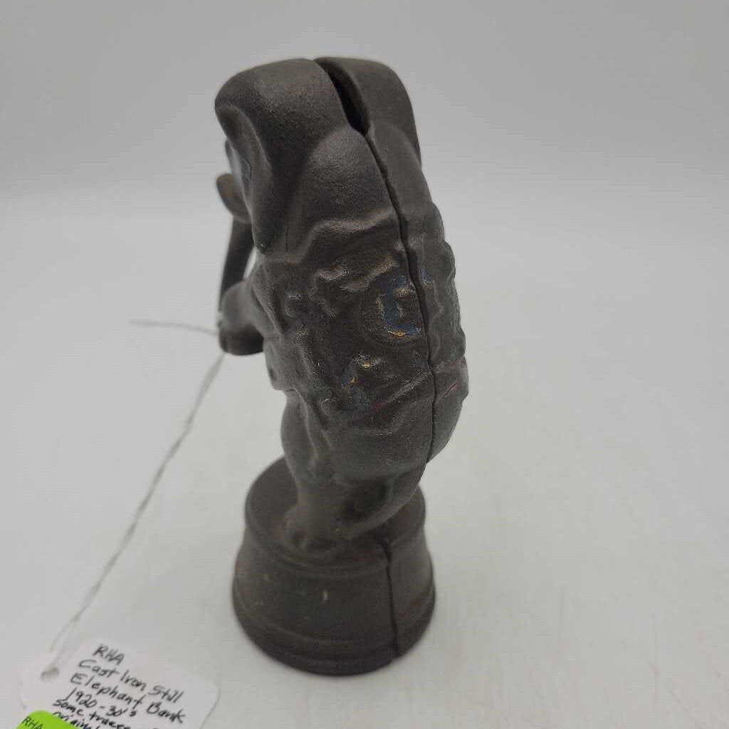 Cast Iron Still Elephant coin Bank 1920's 30's (RHA)