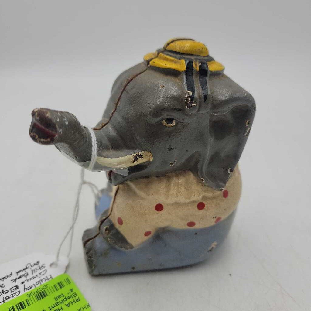 Hubley Cast Iron Circus Elephant coin Bank (RHA)