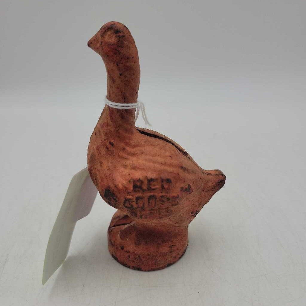 Cast Iron coin Bank Red Goose Shoes (RHA)