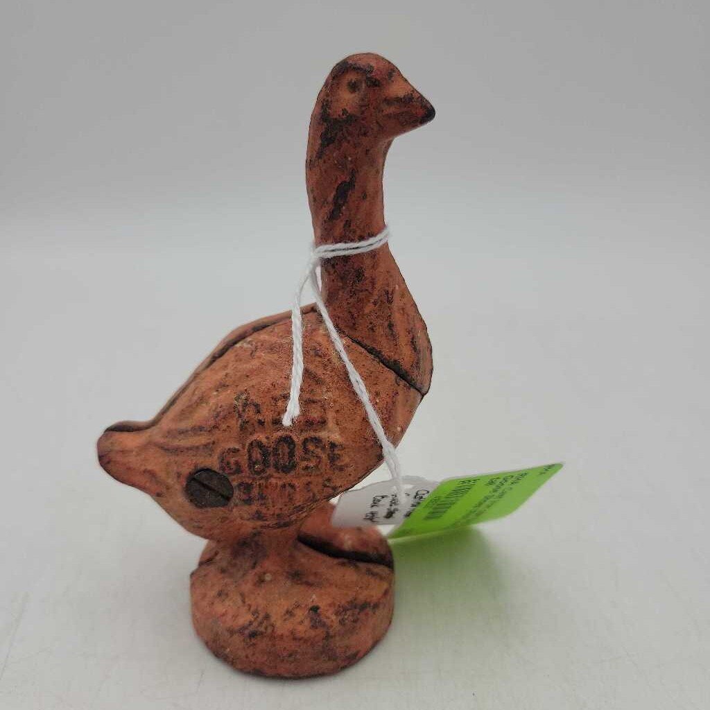Cast Iron coin Bank Red Goose Shoes (RHA)