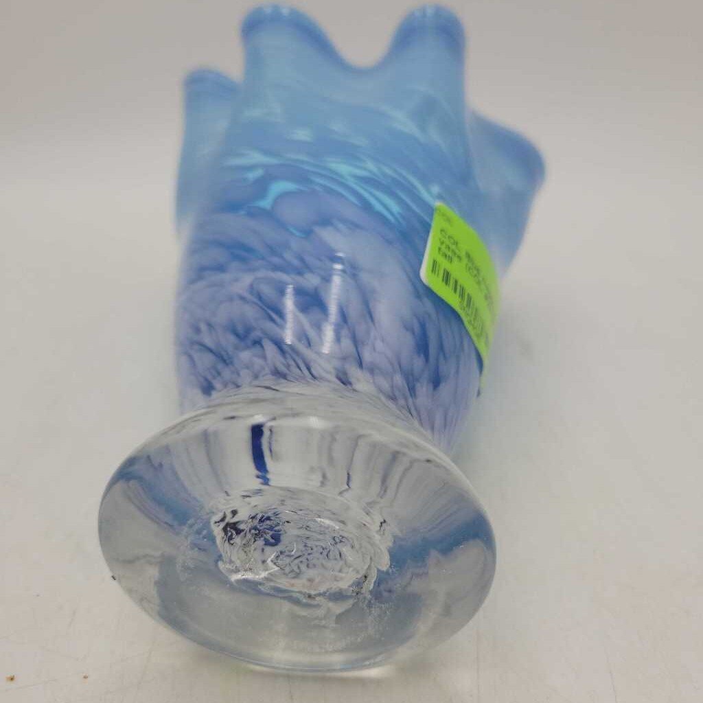 Blue handmade Art glass vase (COL #2478)