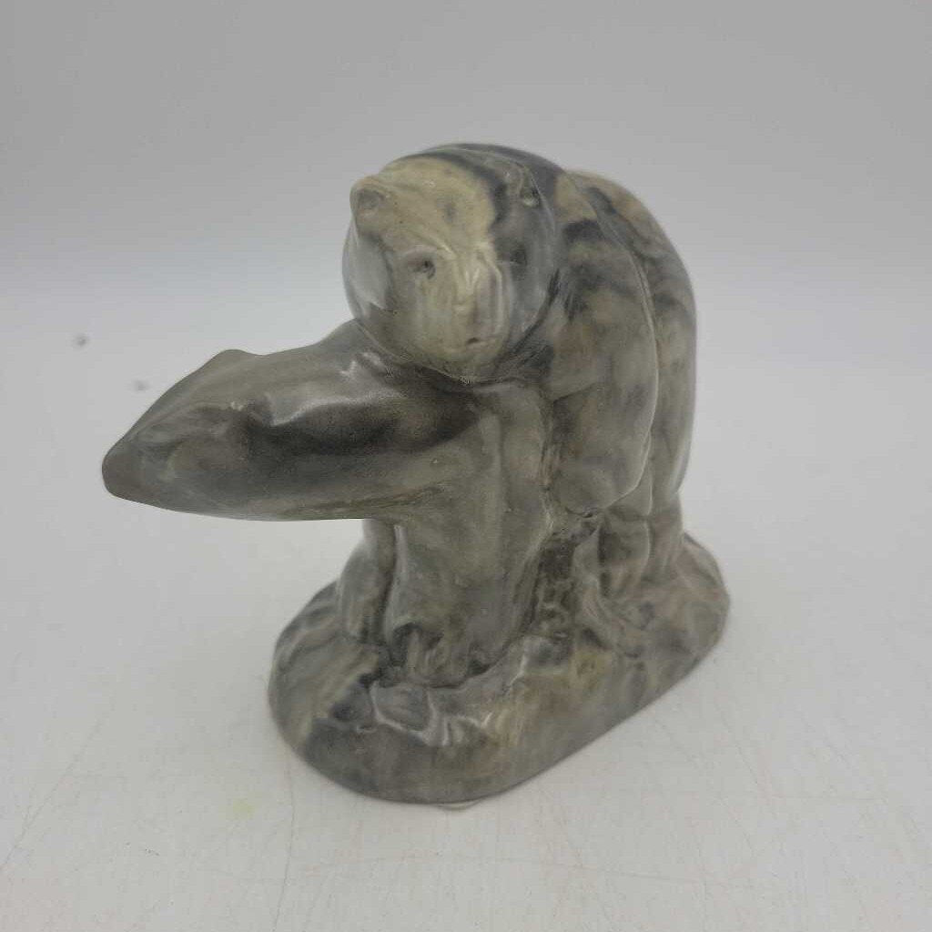 Canadian Inuit Thorn Art Soapstone Sculpture Polar Bears Mating (TWS)