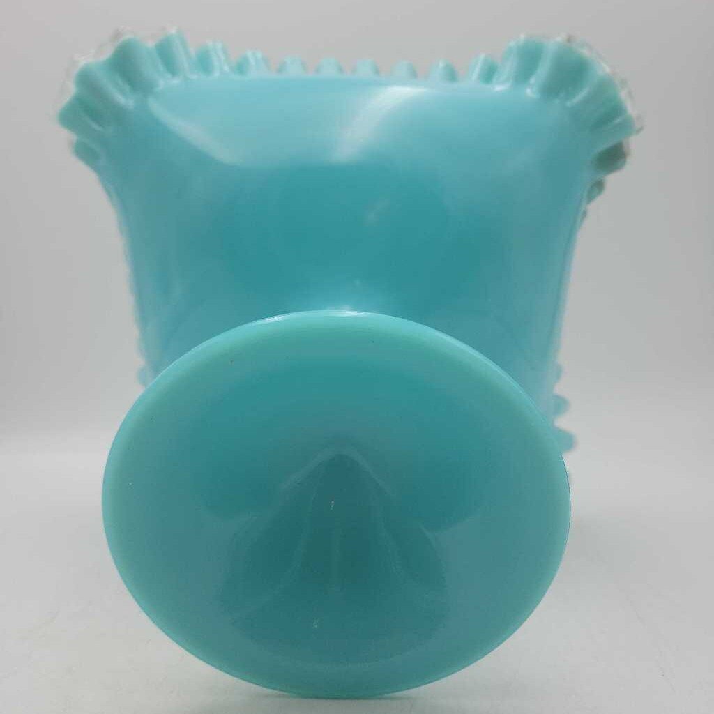 Art Glass Pedestal ruffled edge Dish (DEB)
