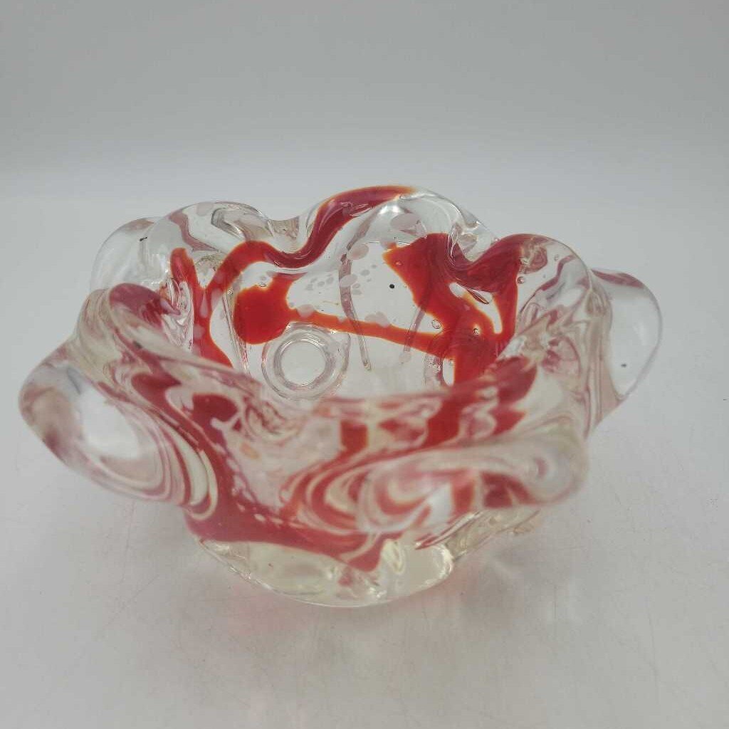 Beautiful MCM art glass bowl ashtray (DS) 3506