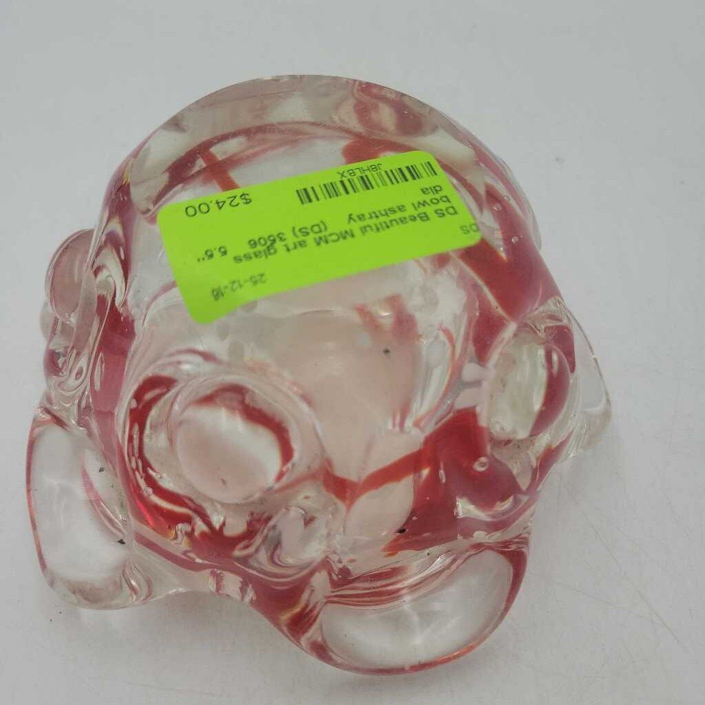 Beautiful MCM art glass bowl ashtray (DS) 3506