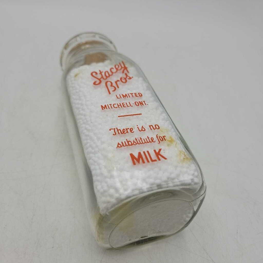 Stacey Bros Dairy Half Pint Milk Bottle Mitchell (JAS)