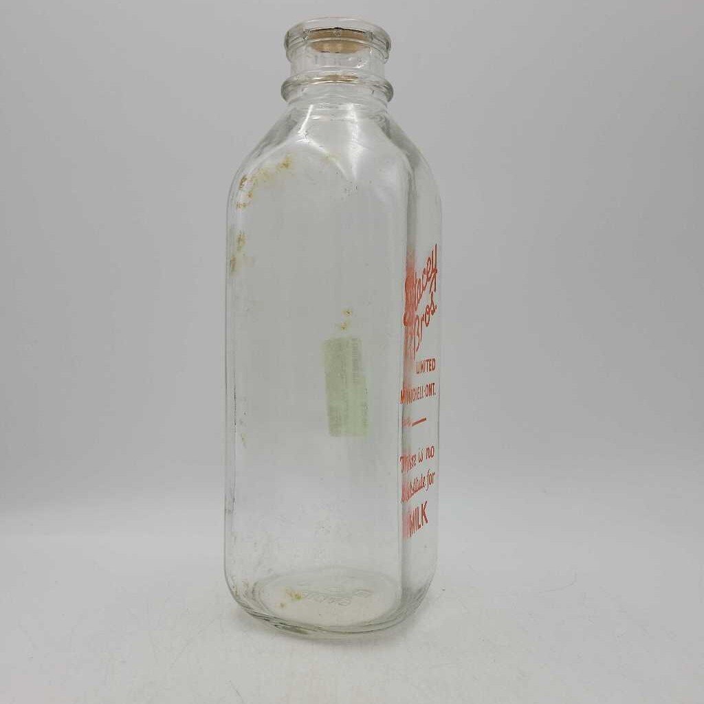 Stacey Bros Dairy Quart Milk Bottle Mitchell (JAS)