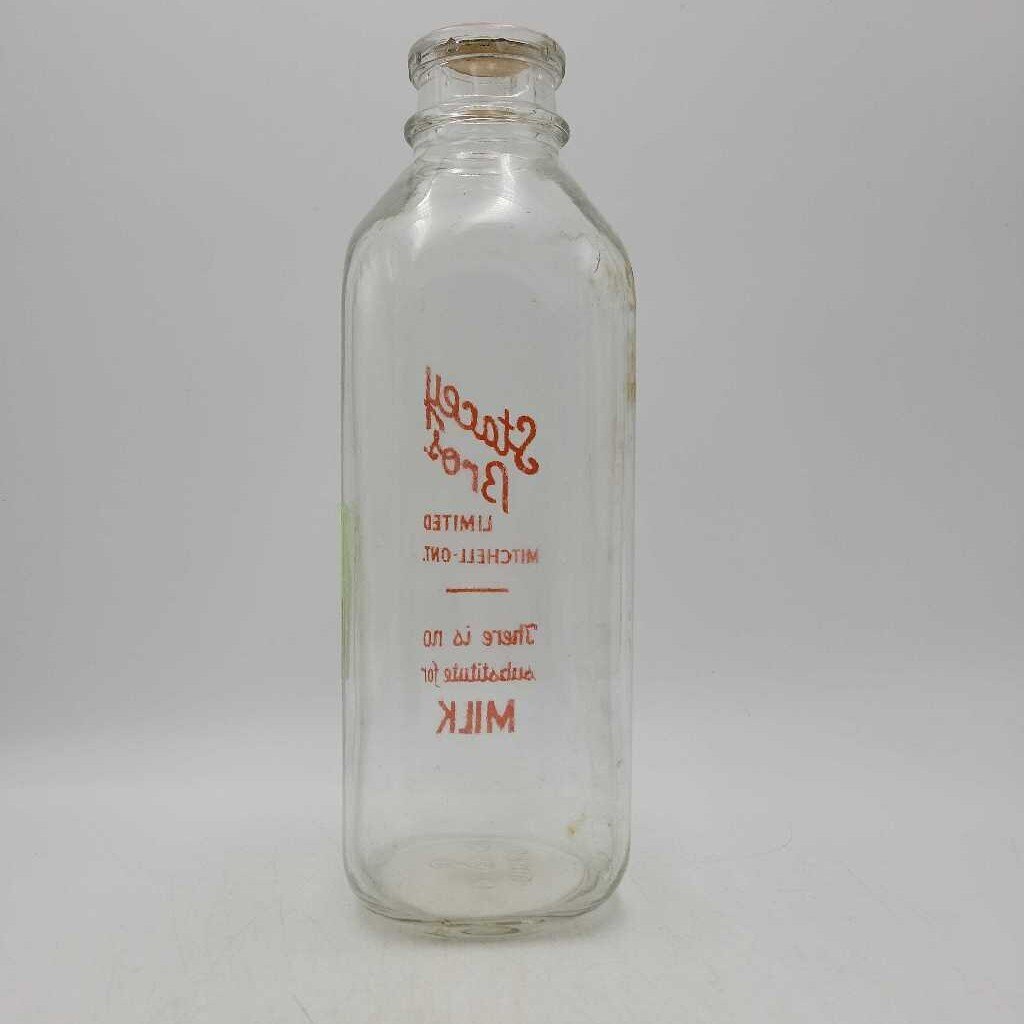 Stacey Bros Dairy Quart Milk Bottle Mitchell (JAS)