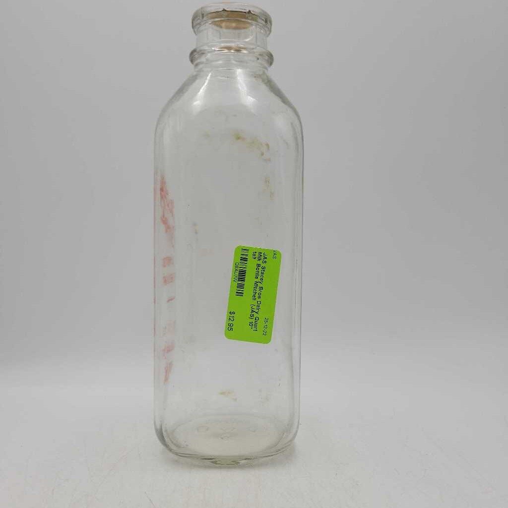 Stacey Bros Dairy Quart Milk Bottle Mitchell (JAS)