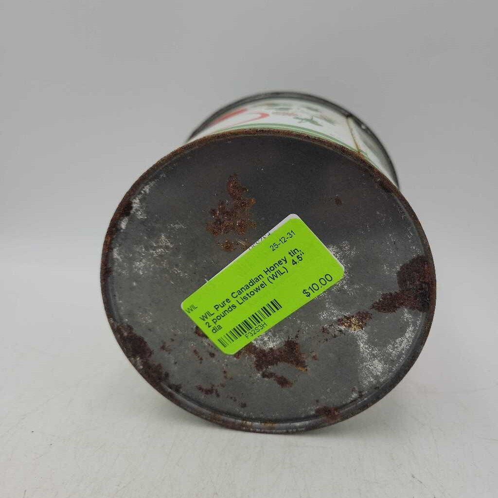 Pure Canadian Honey tin, 2 pounds Listowel (WIL)