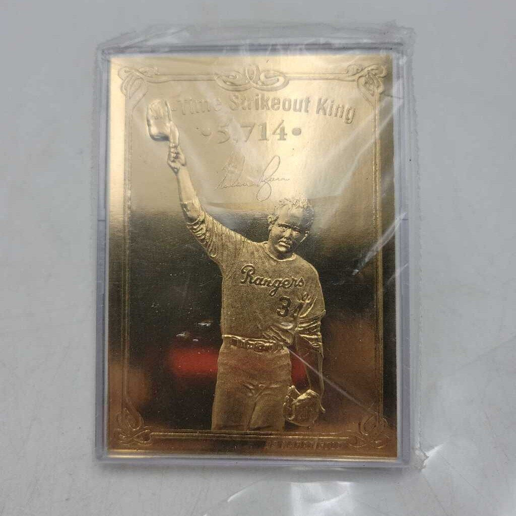 Nolan Ryan Bleachers 23 kt gold 1992 93 trading card (JAS)