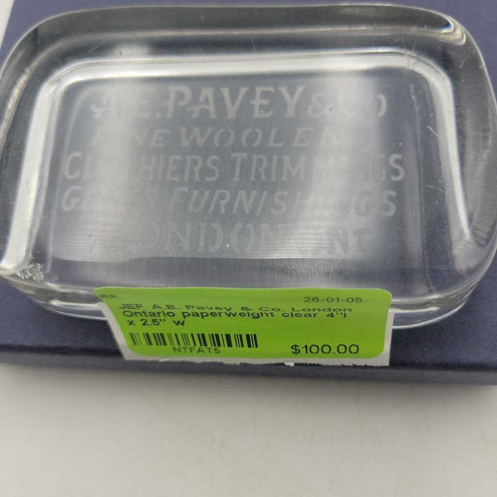 A.E. Pavey & Co. London Ontario paperweight