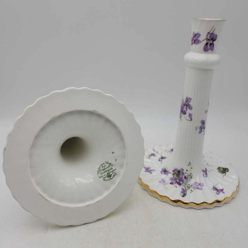 Pr. Of Hammersley Violet Candlesticks 8"H (NS) #264